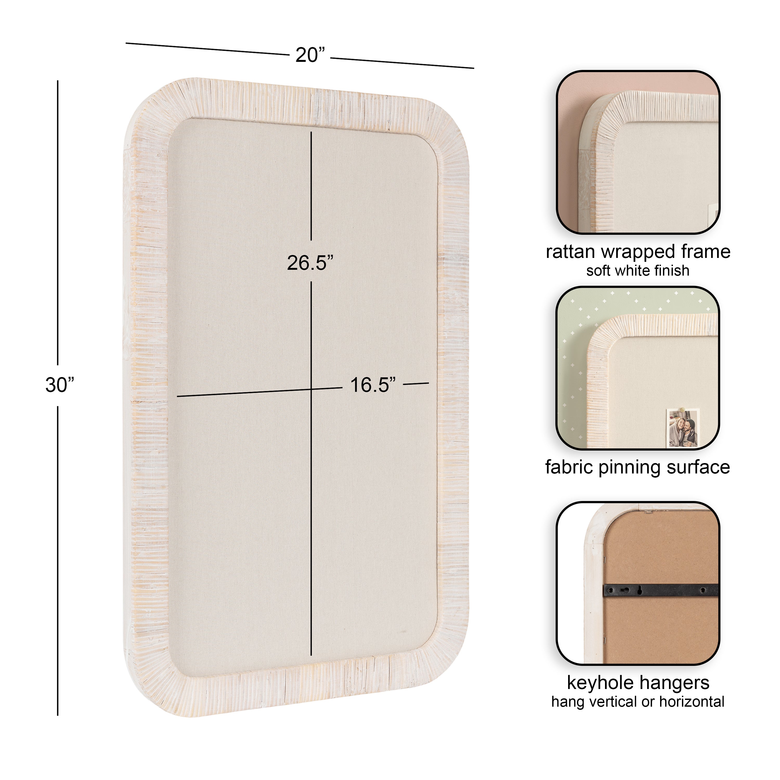 Rahfy Framed Fabric Pinboard – alternate product view