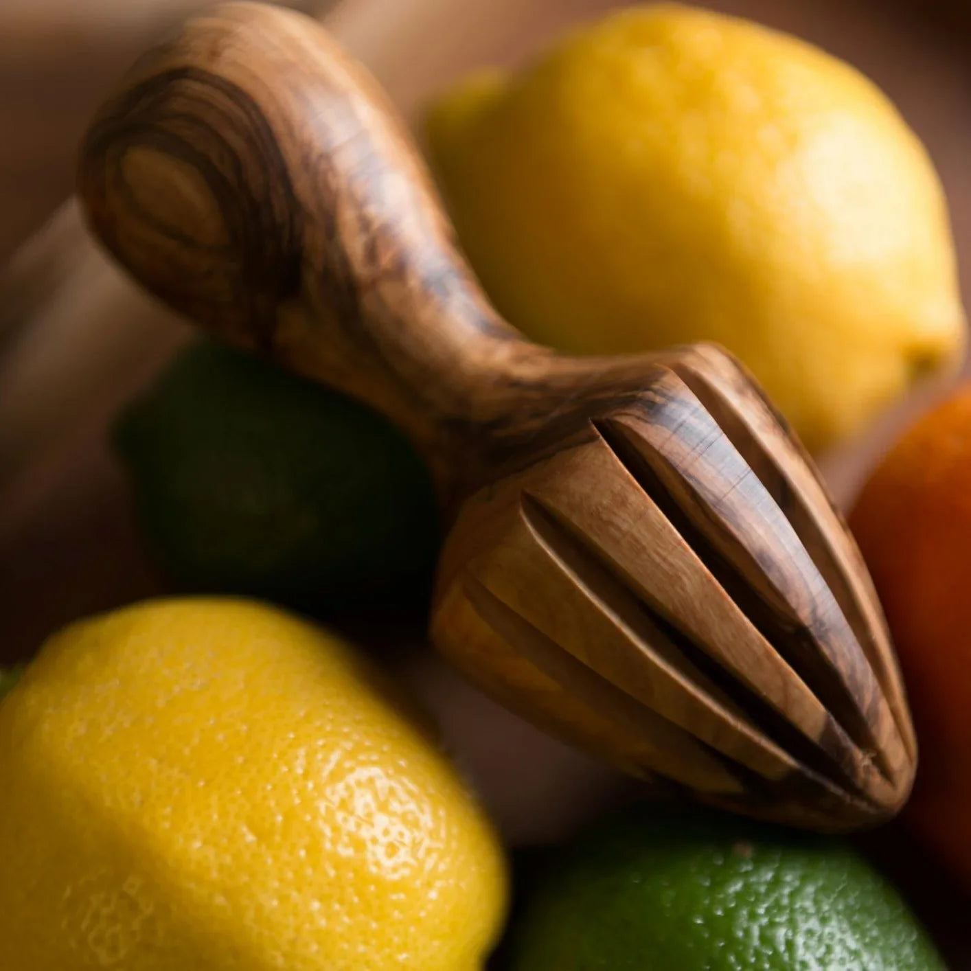 Handcrafted Olive Wood Citrus Press
