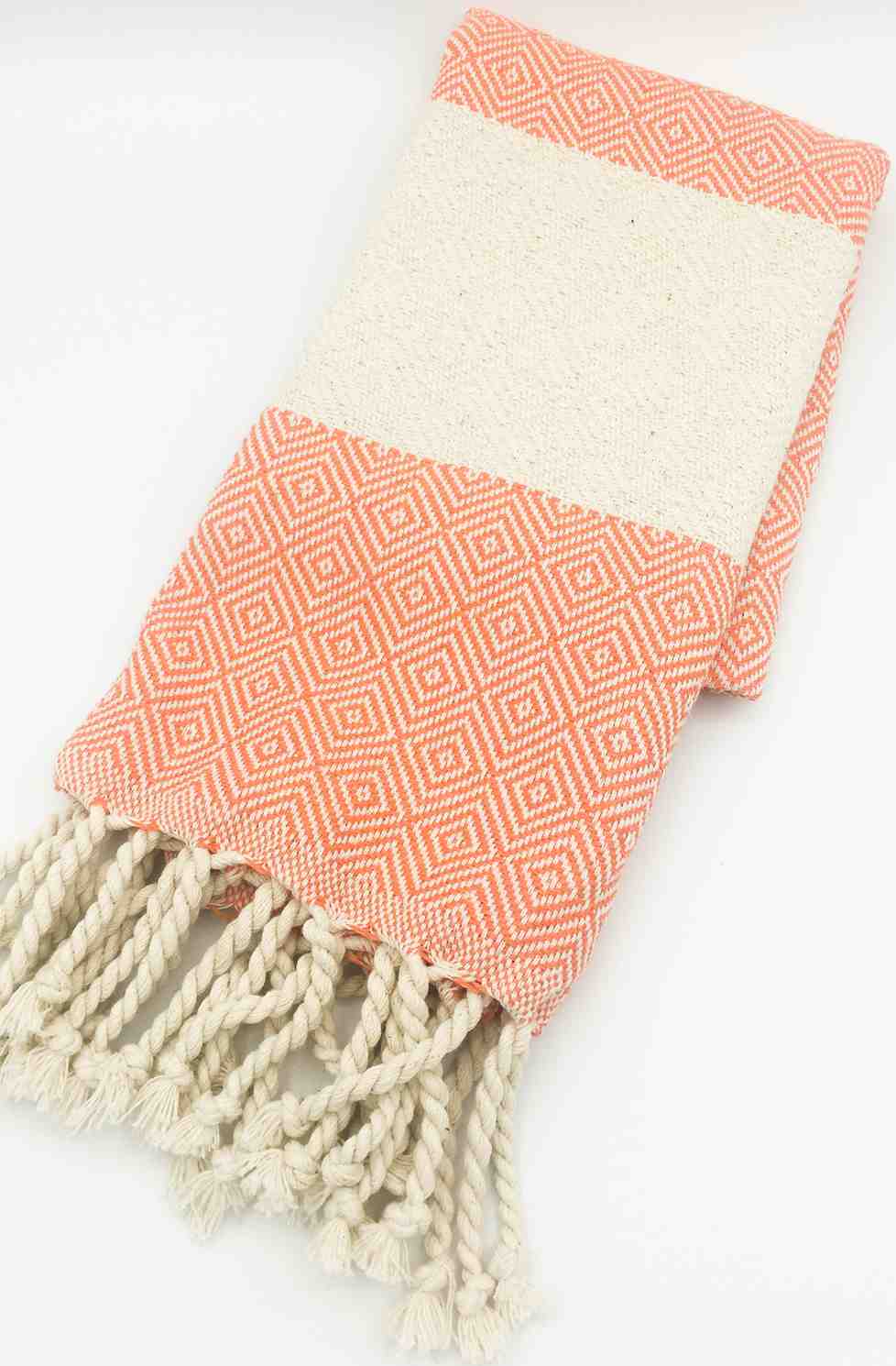 Orange diamond hand towel