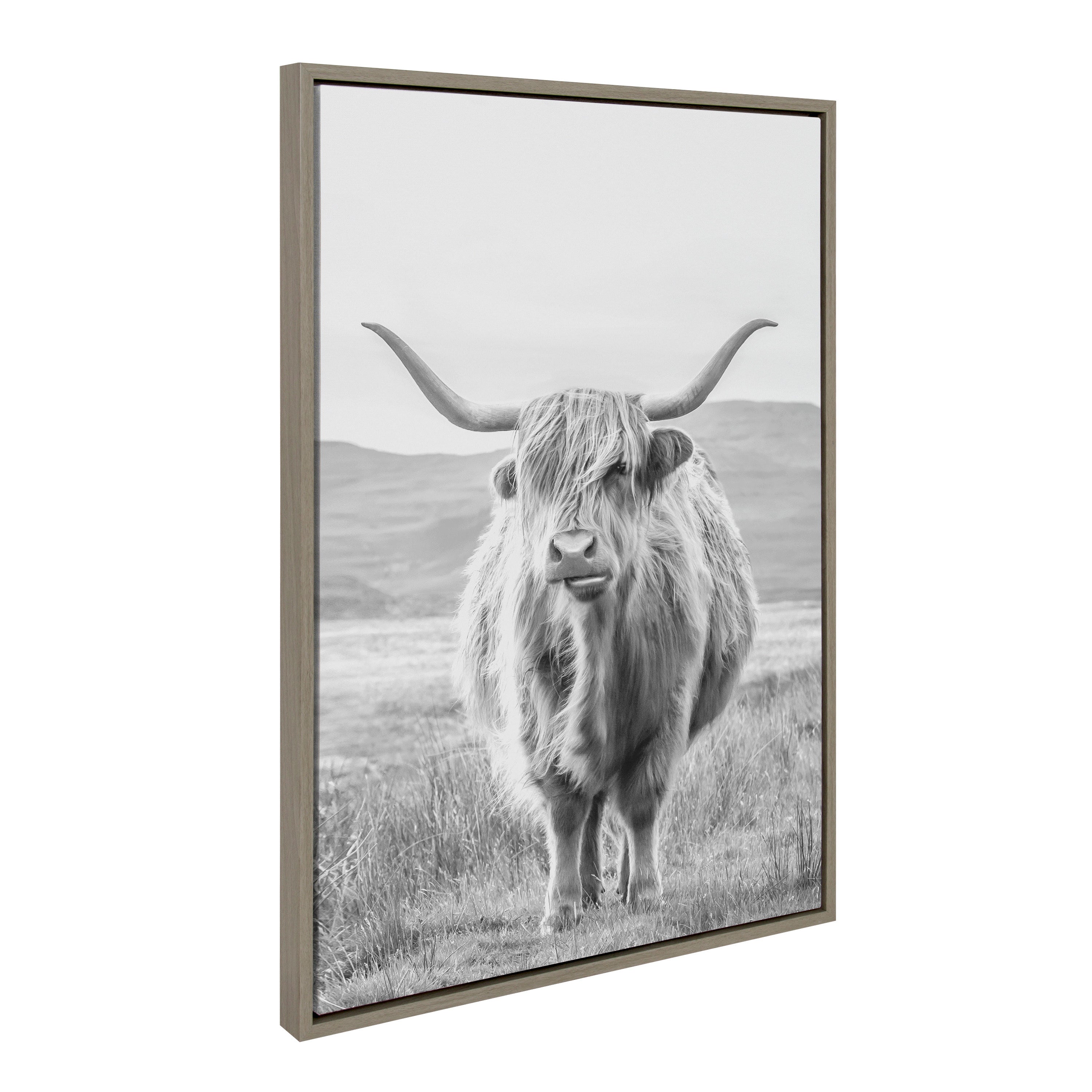 Sylvie Highland Cows Black & White 3-Piece Framed Canvas Art Set