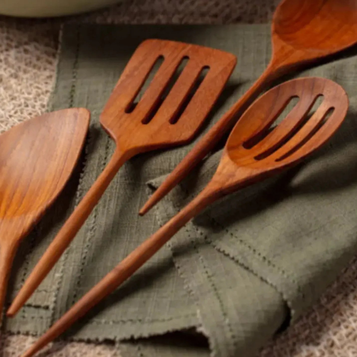 Padma Teak Mini Kitchen Utensils — Set of 4