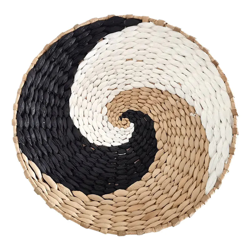 Woven grass wall decor