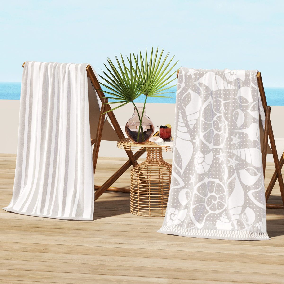 Maui Cotton Velour Printed Beach Towels