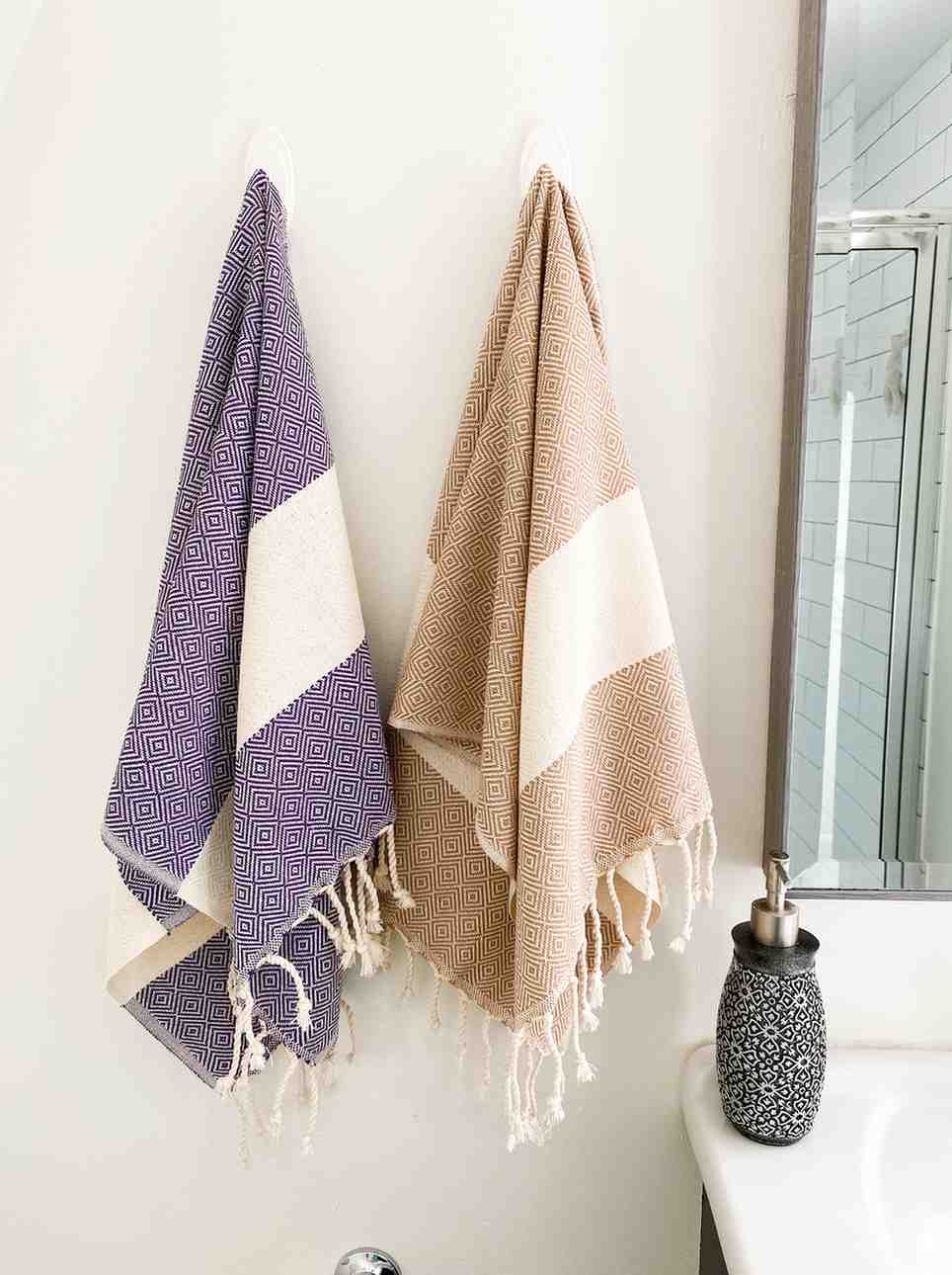 Purple diamond hand towel