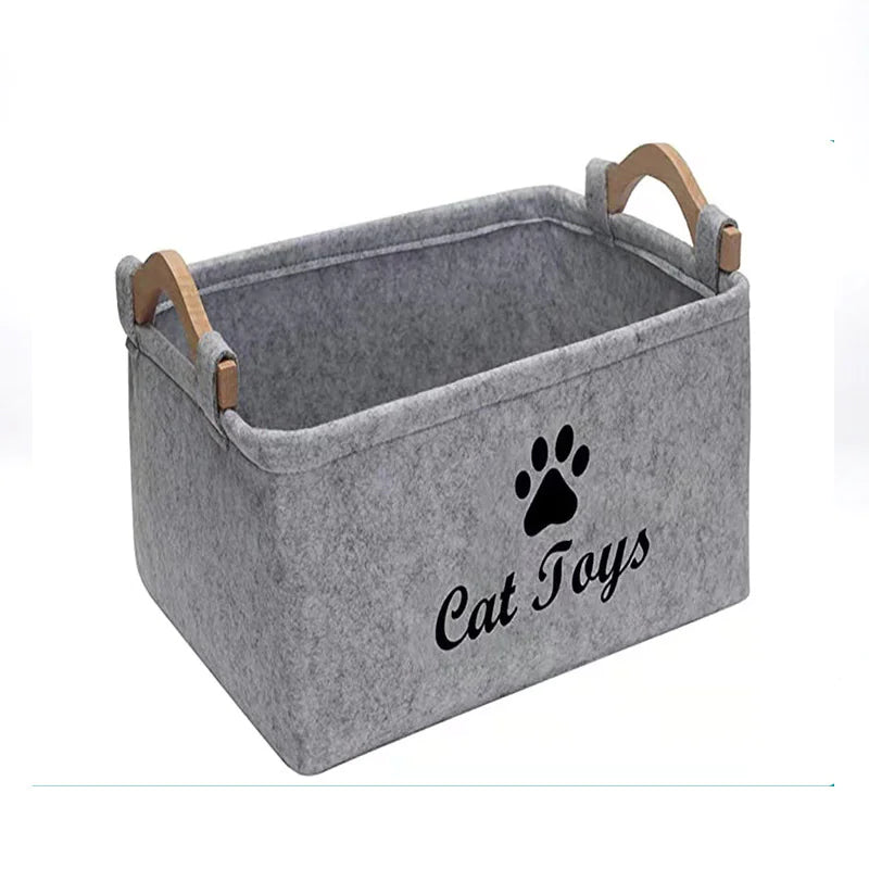 Felt pet toy storage basket