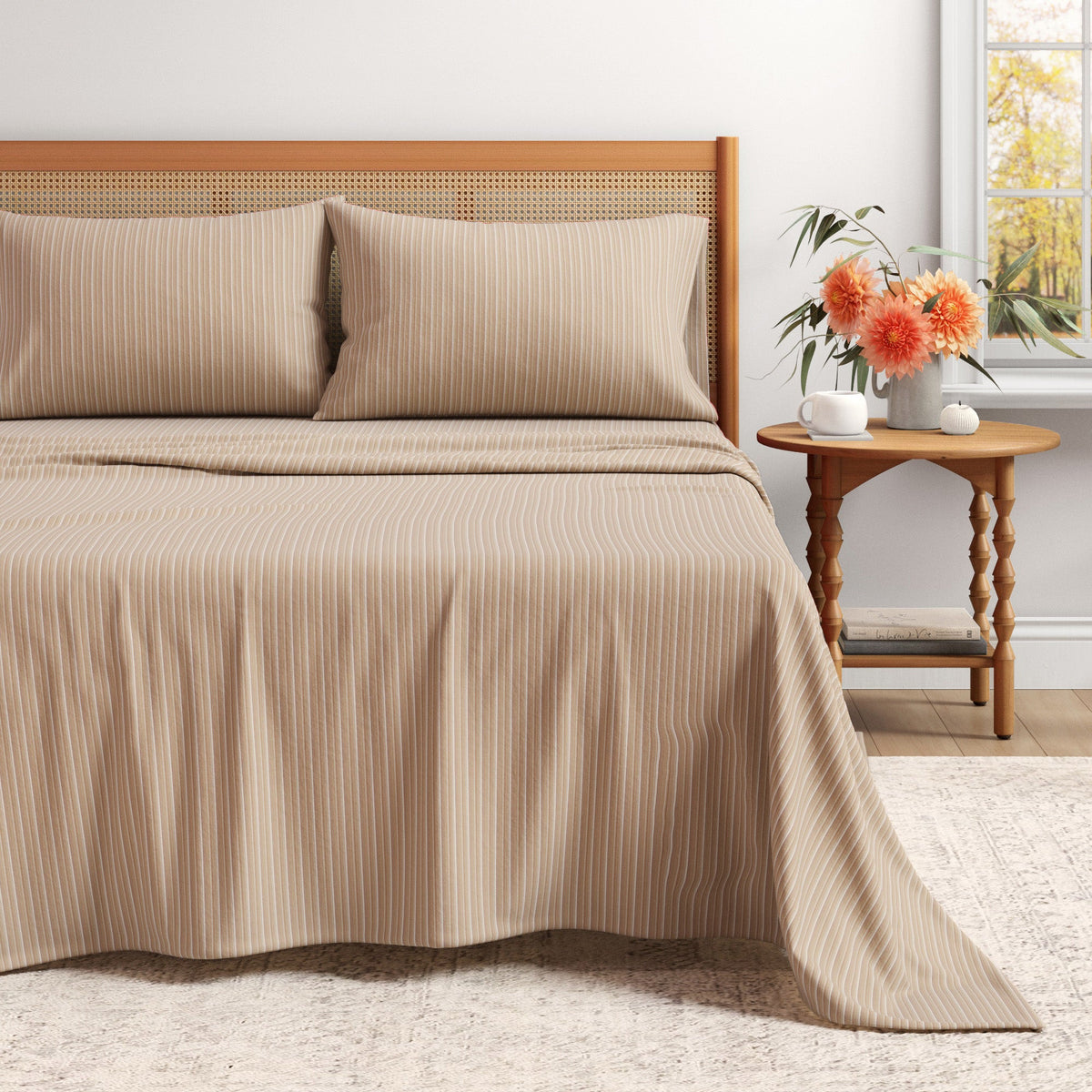 Plaid + Stripe Turkish Cotton Flannel Sheet Set
