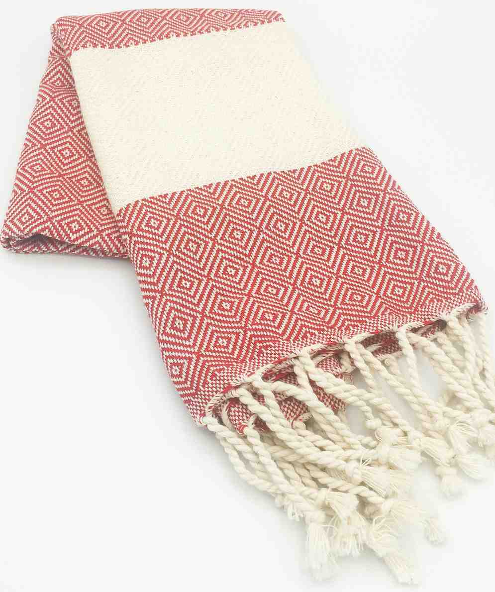 Red diamond hand towel