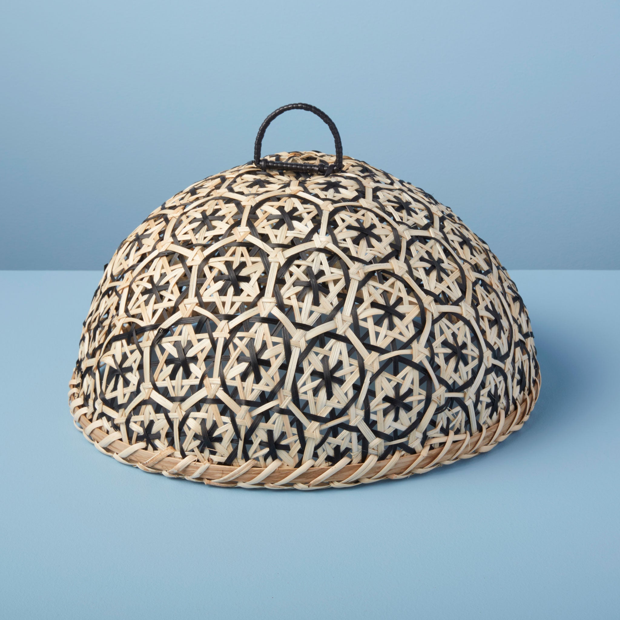 Safirah black and natural bamboo food cloche
