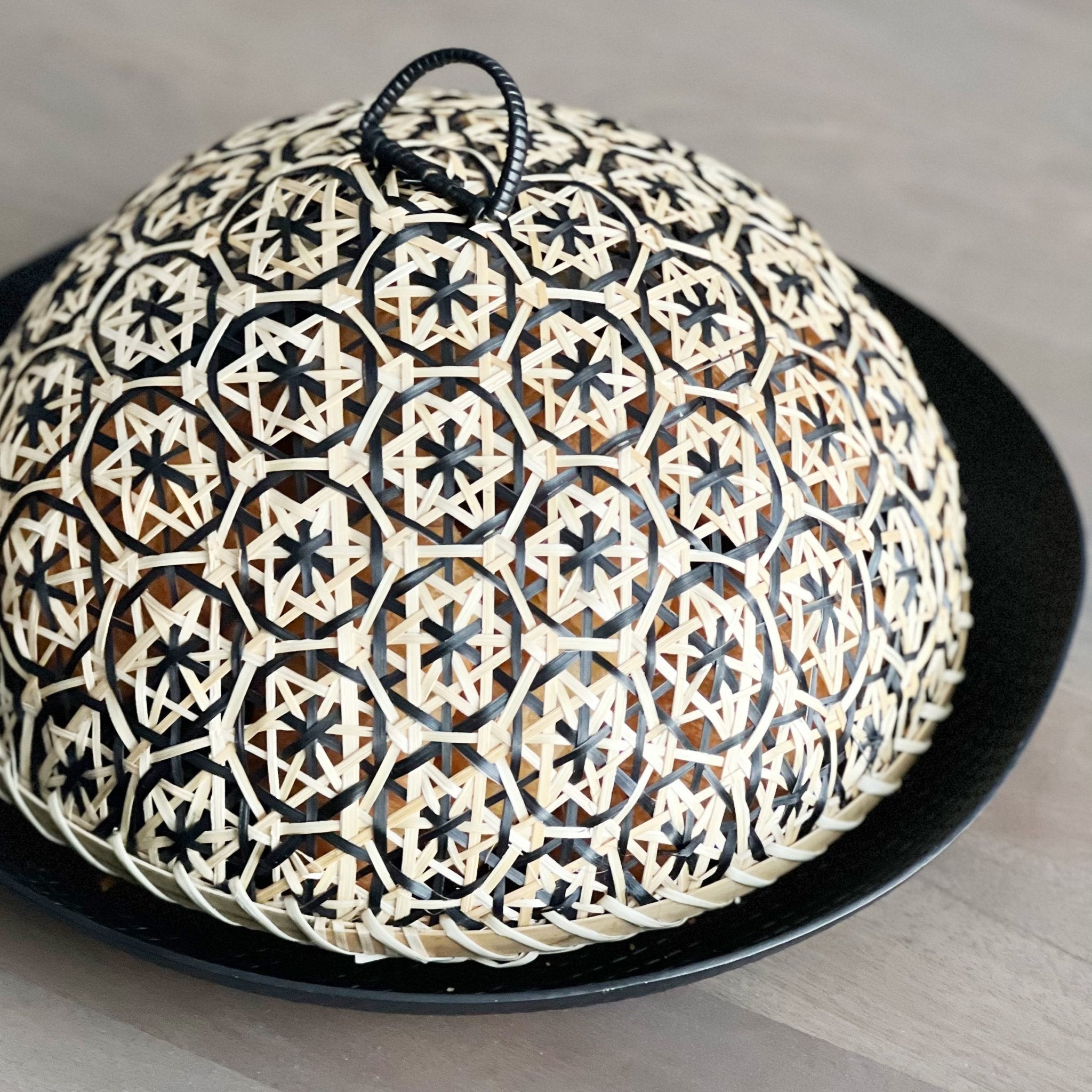 Safirah Black + Natural Bamboo Cloche