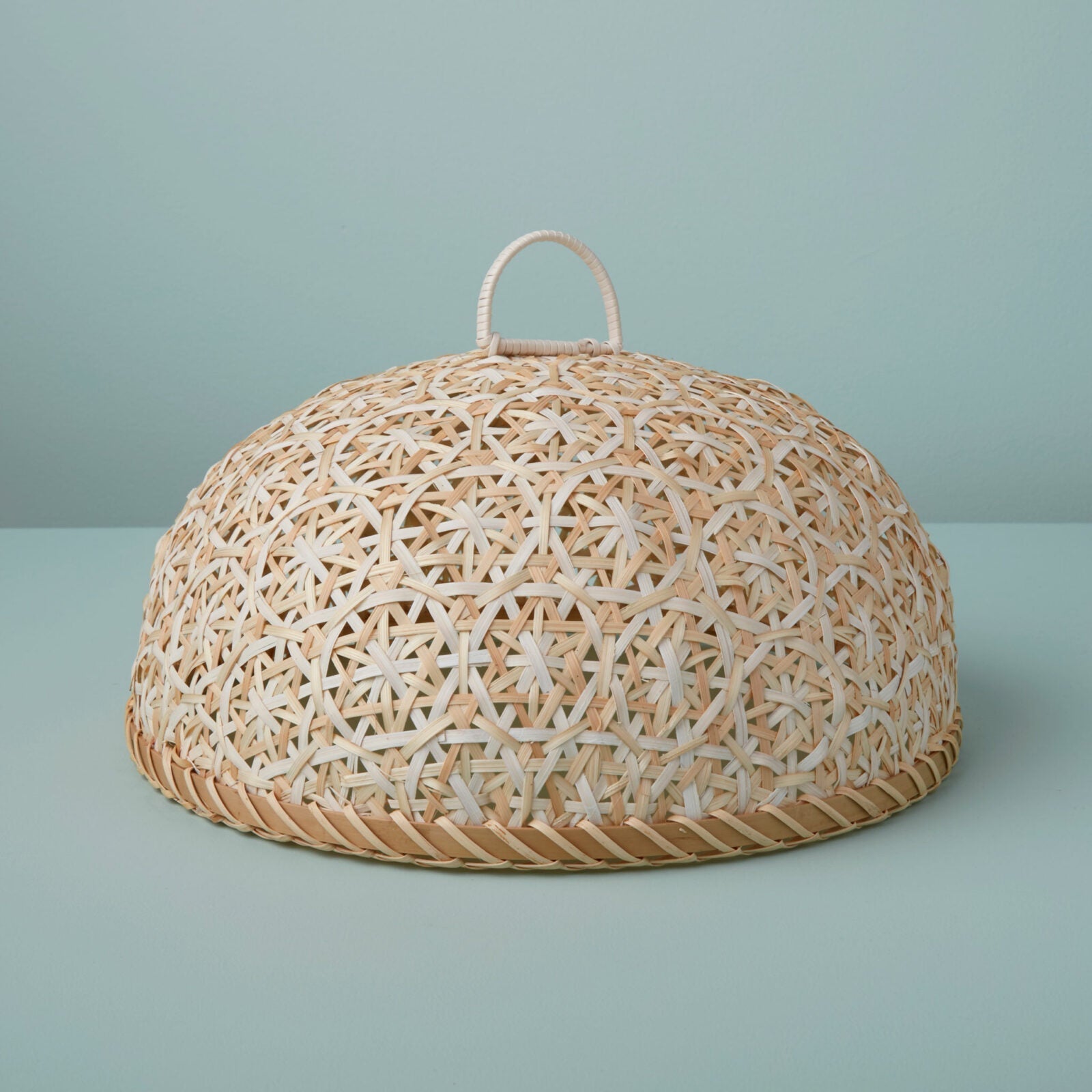 Safirah pearl and natural bamboo food cloche