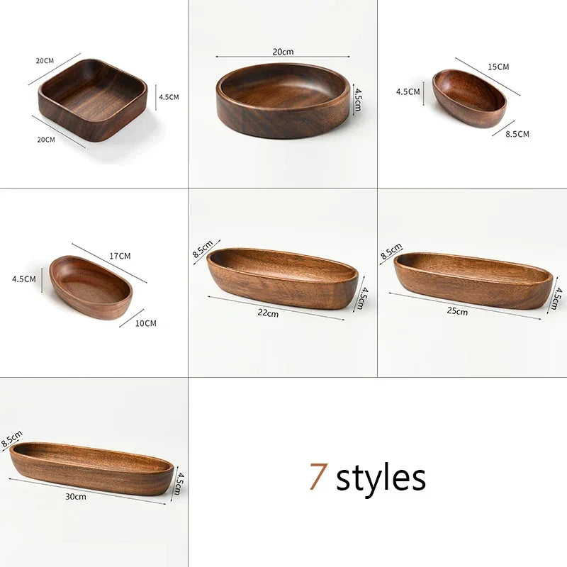 Salad Bowl - Boat-Shaped Walnut Wood