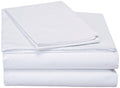 DaDa Bedding White Cotton Flat Sheet Set with Pillow Cases