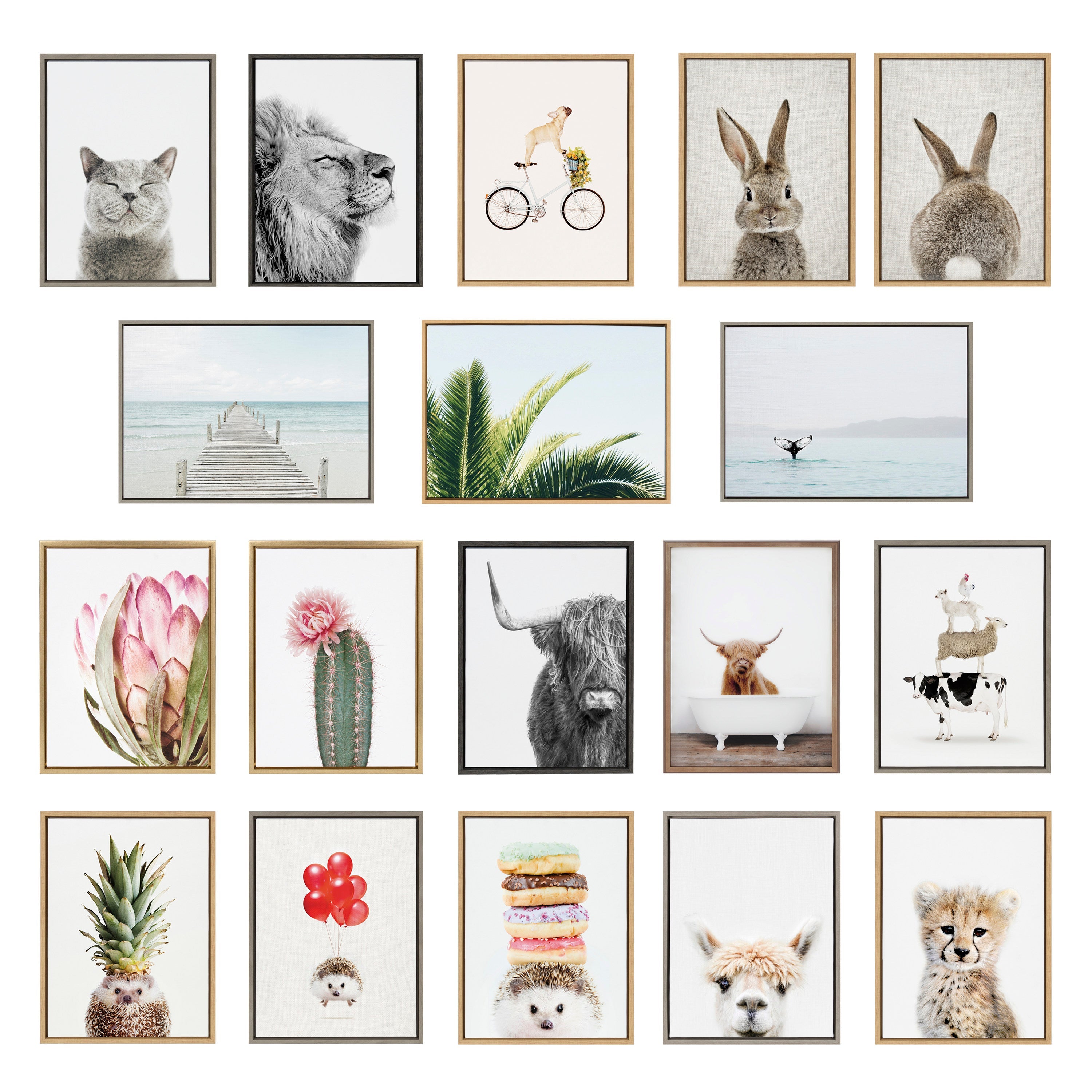 Sylvie Mother and Baby Giraffe Framed Canvas – alternate product view