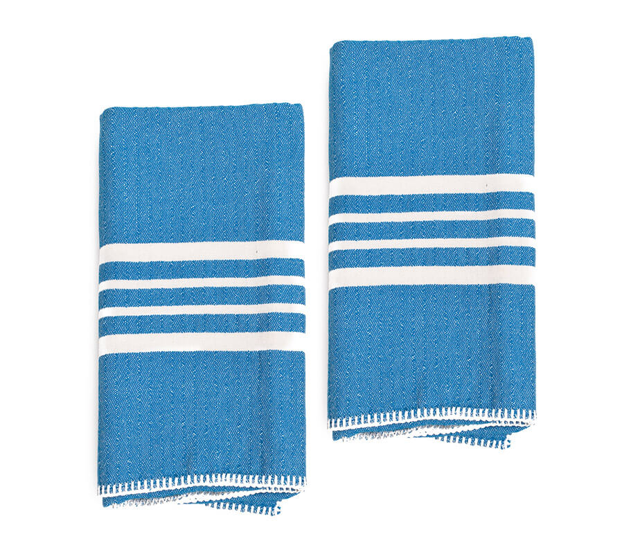 Farmhouse Fringe-Free Turkish Hand Towels – Set of 2