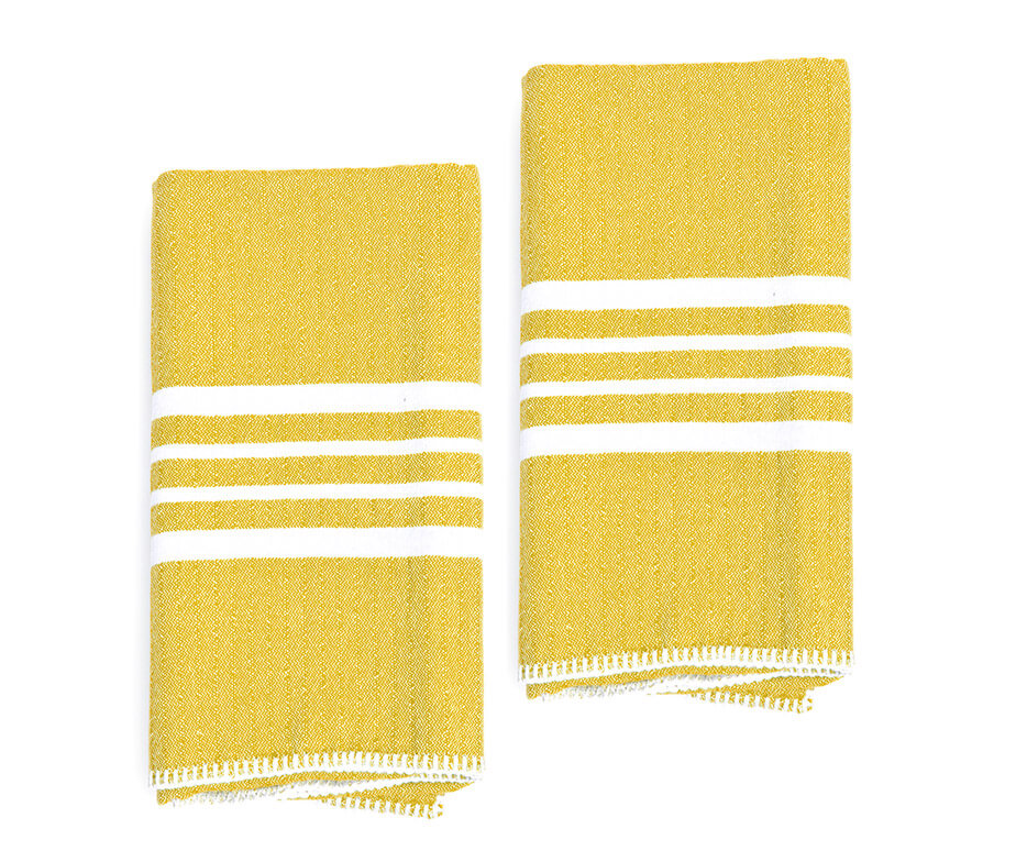 Farmhouse Fringe-Free Turkish Hand Towels – Set of 2