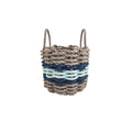 Tan, seafoam and navy rope basket