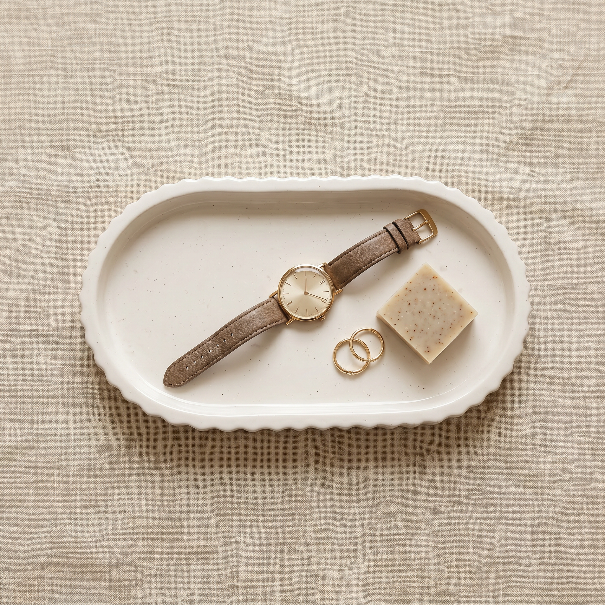 Scalloped Oblong Catchall Tray