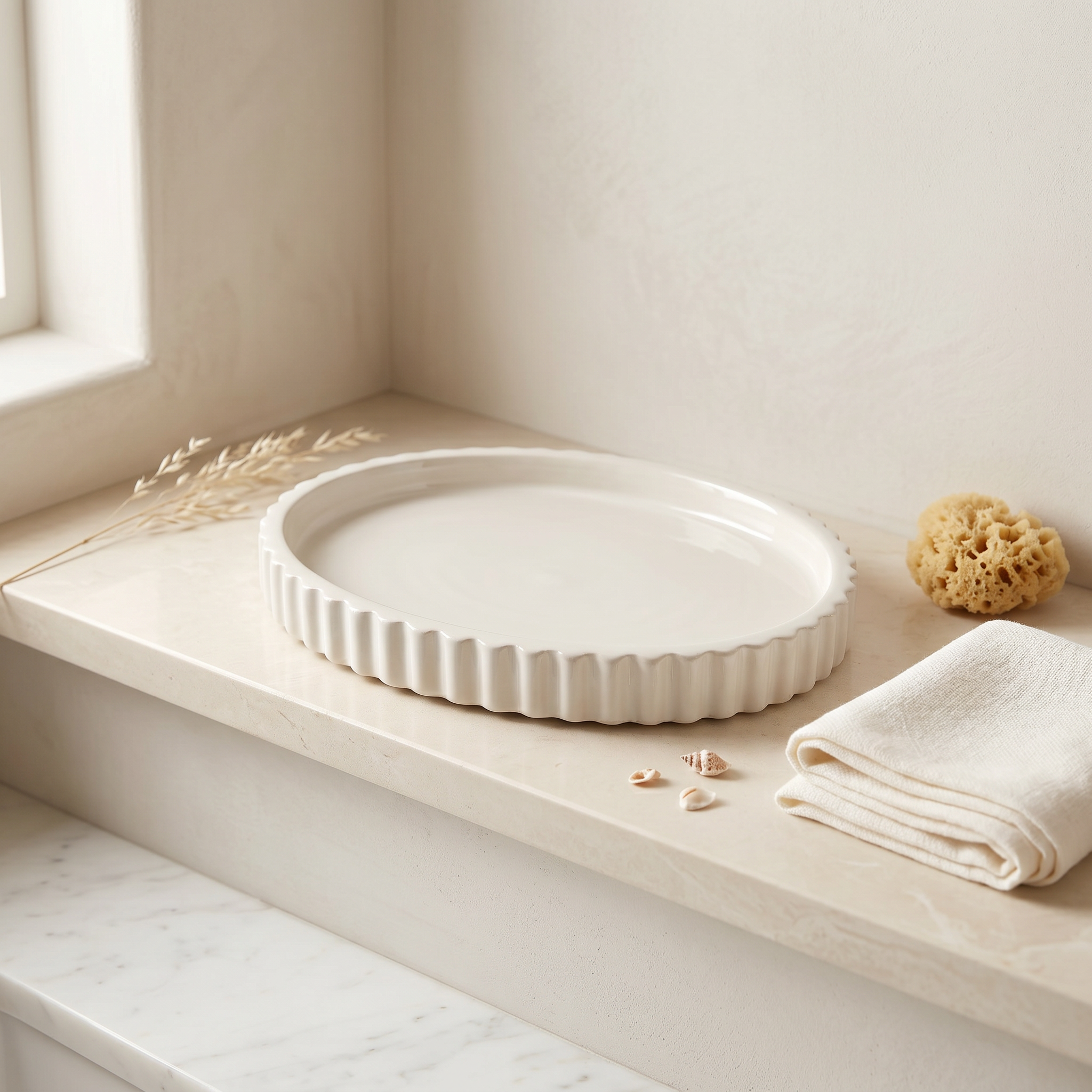 Scalloped Oval Tray