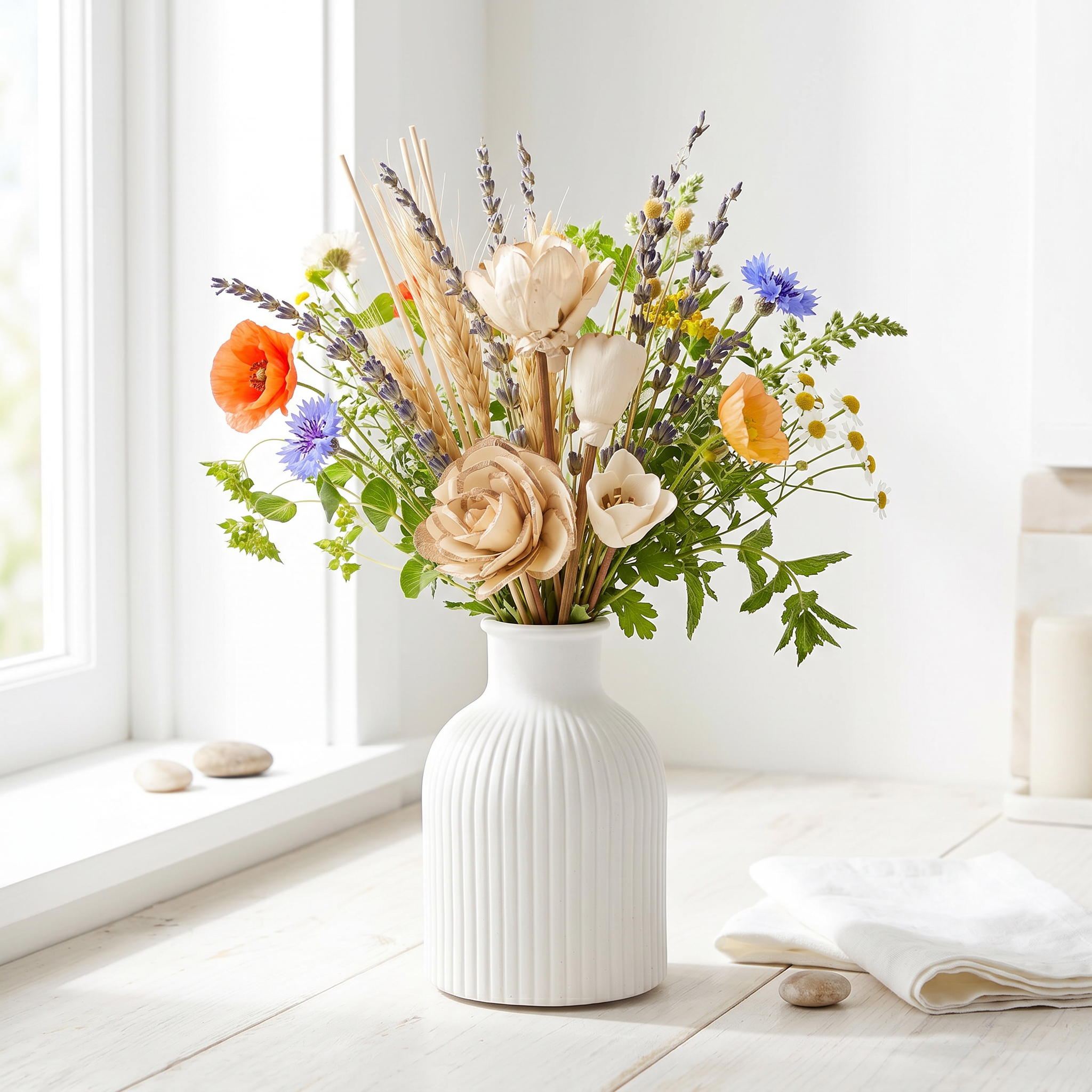 Ribbed Bottle Vase