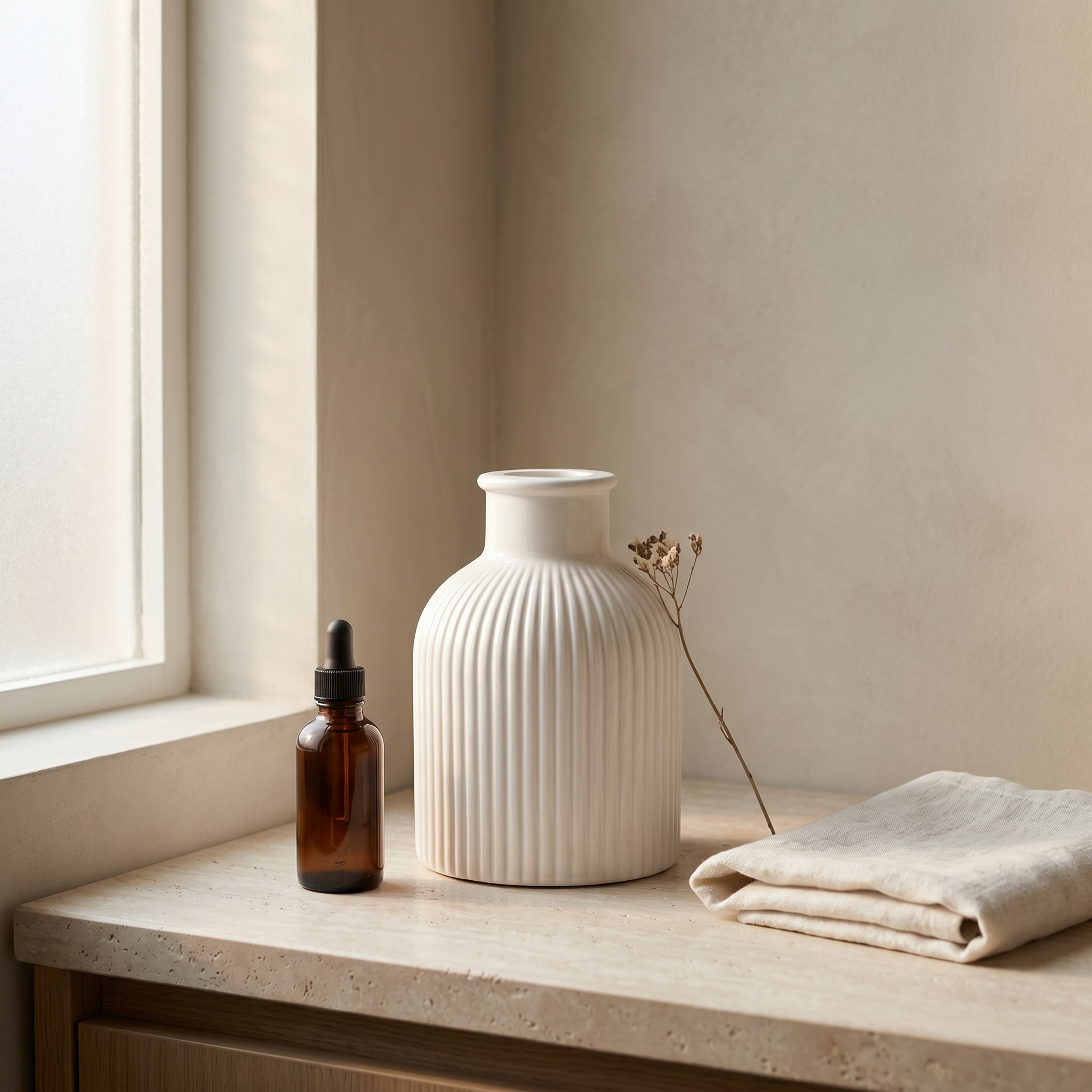 Ribbed Bottle Vase