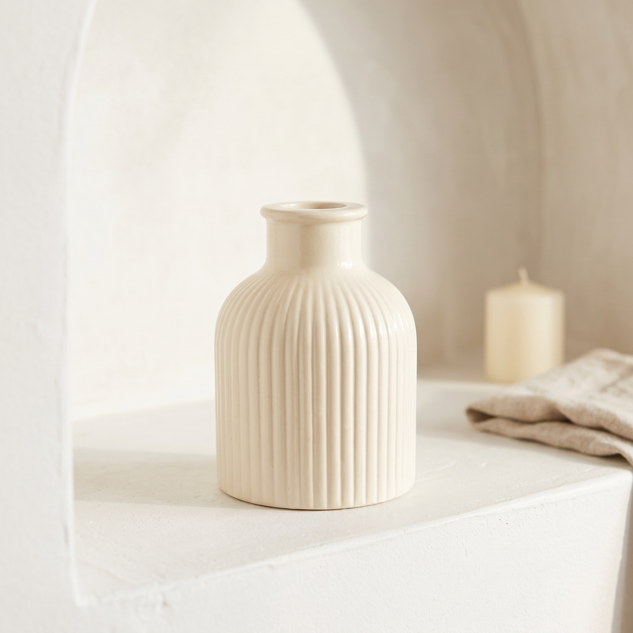 Ribbed Bottle Vase
