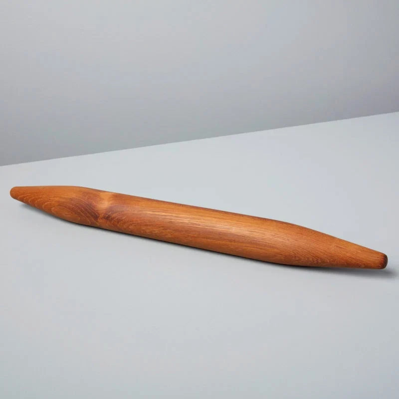 Handcrafted teak rolling pin with rounded handles