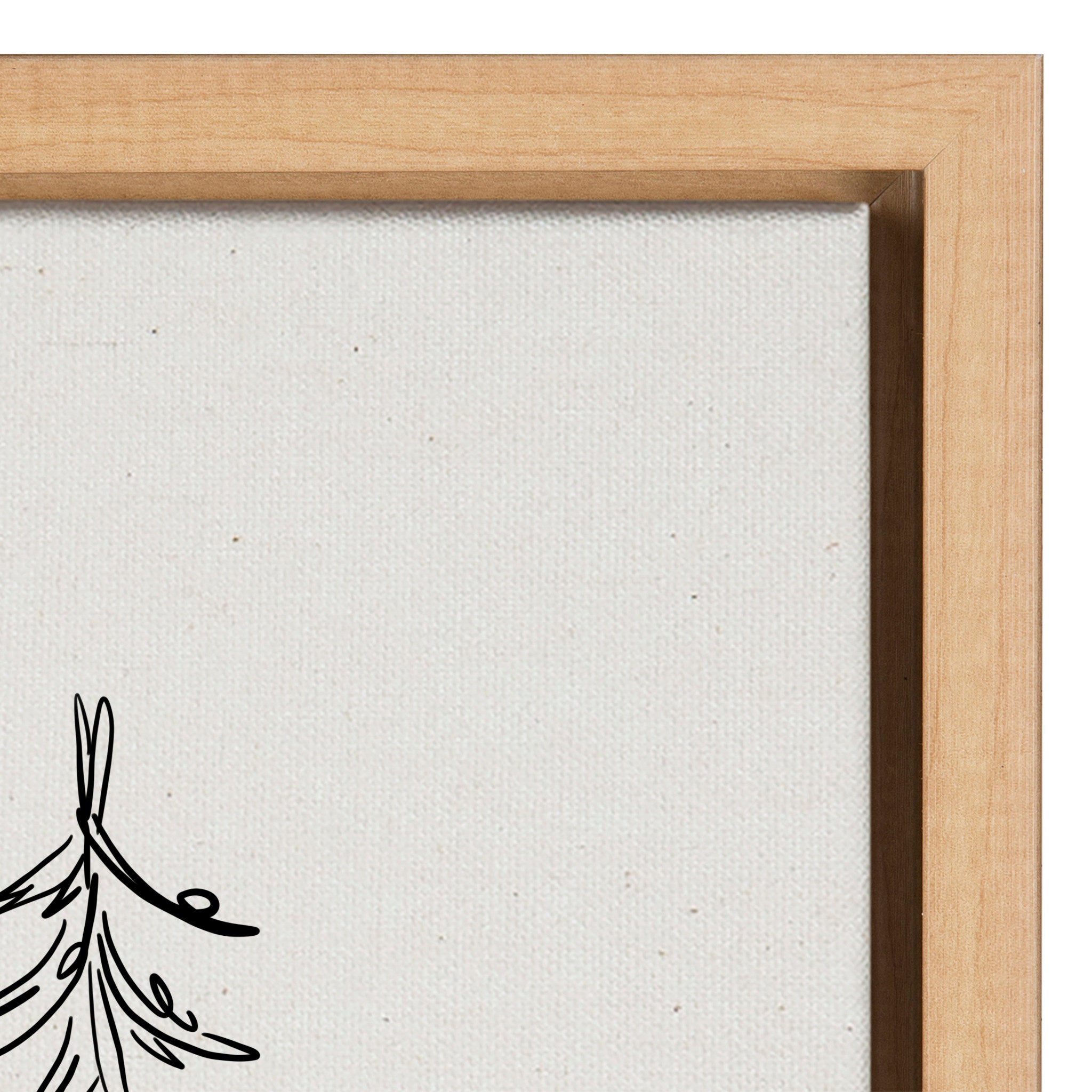 Sylvie Minimalist Evergreen Trees Framed Canvas Art