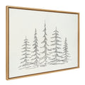 Sylvie Minimalist Evergreen Trees Framed Canvas Art