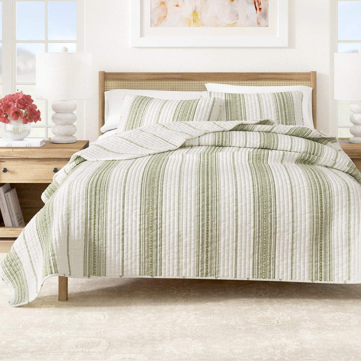 Wesley Reversible Stripe Quilt Set