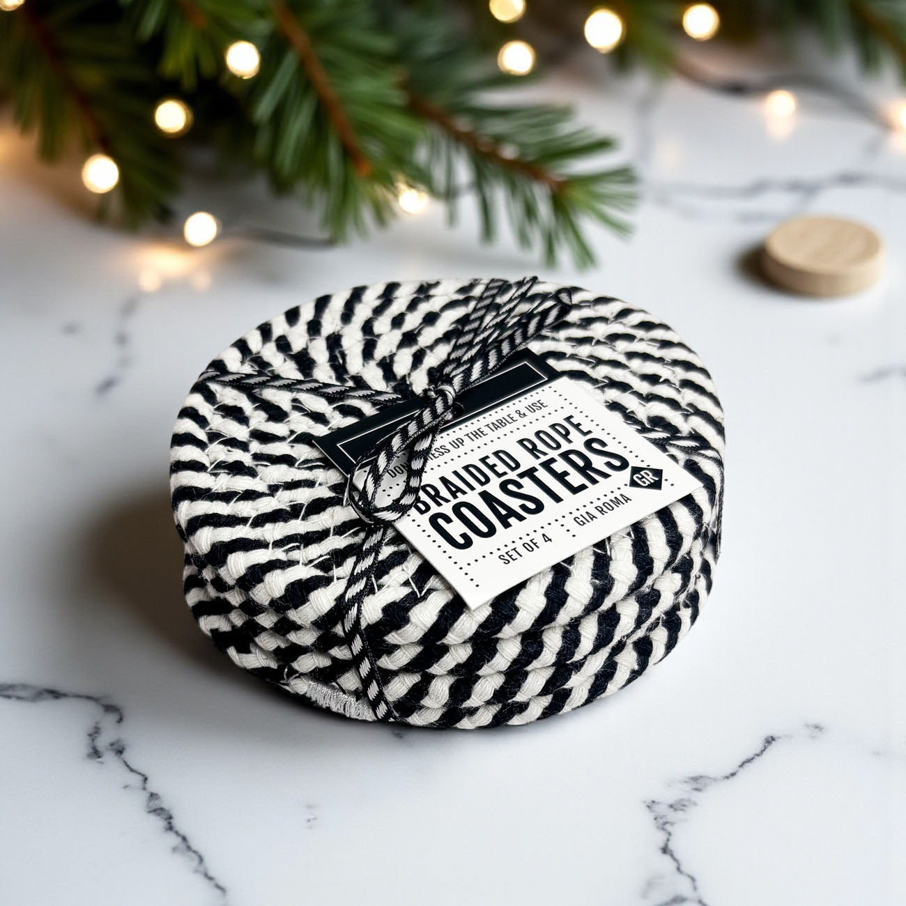 Black Braided 4pk
