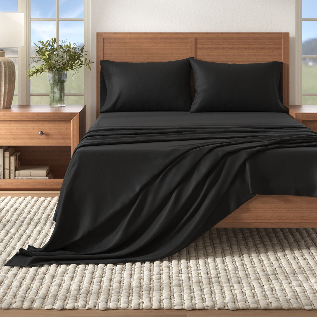 Nordic Solid Cotton Flannel Sheet Set
