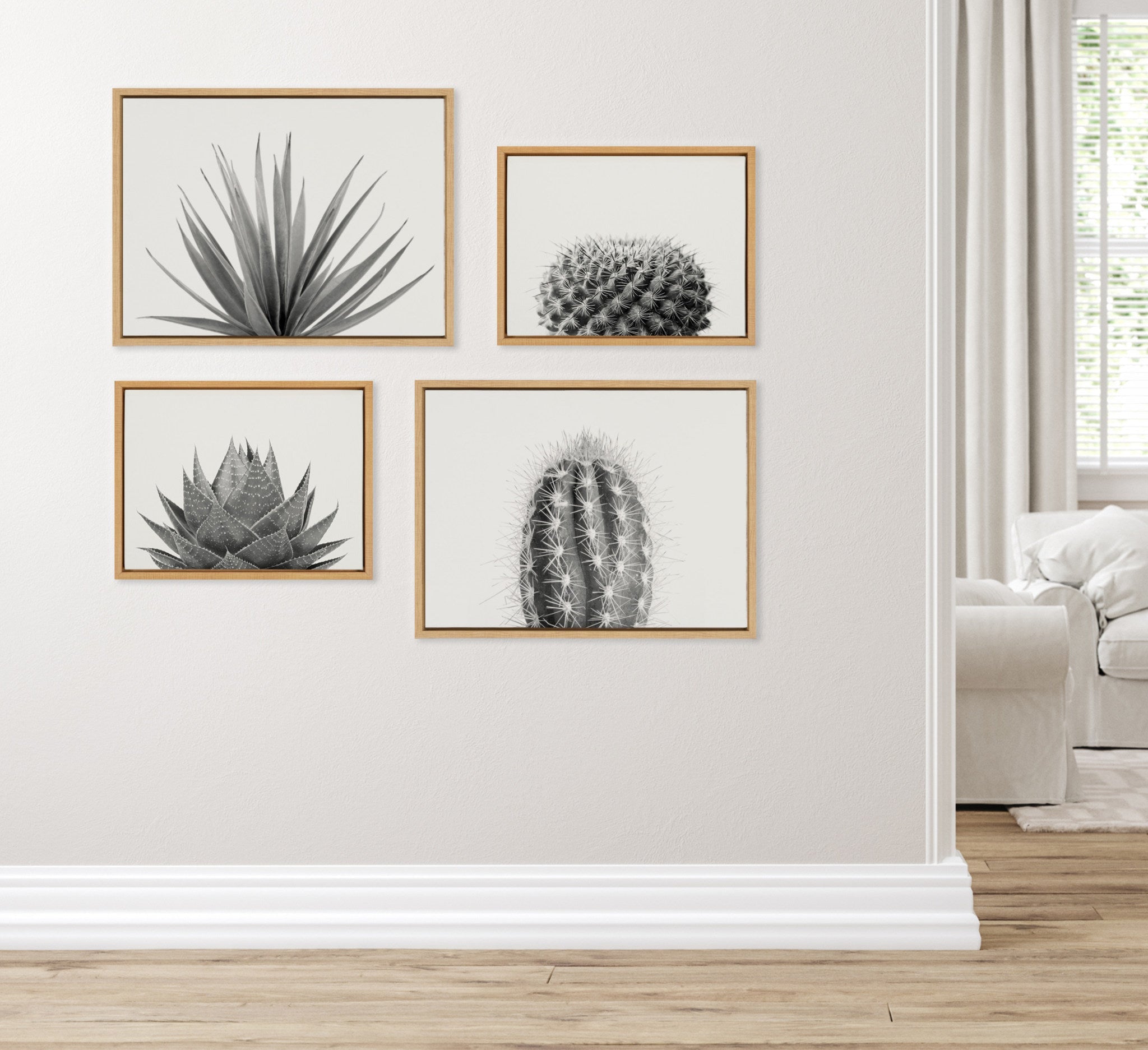 Sylvie Haze Succulent & Cactus 4-Piece Framed Canvas Art Set