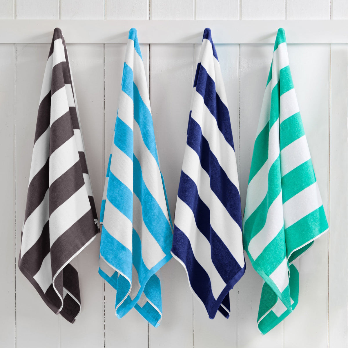 Novia Cotton Velour Cabana Stripe Beach Towels