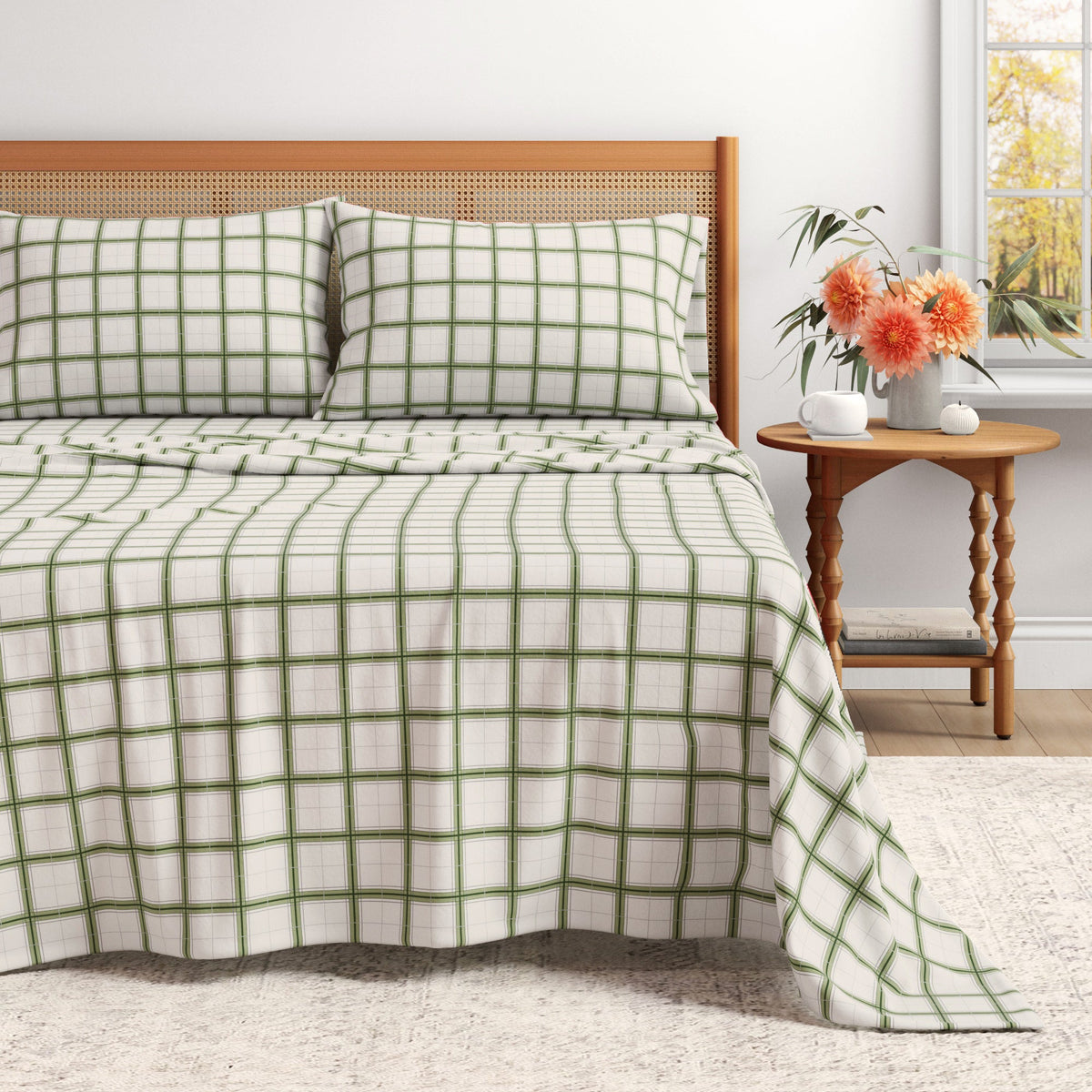 Plaid + Stripe Turkish Cotton Flannel Sheet Set