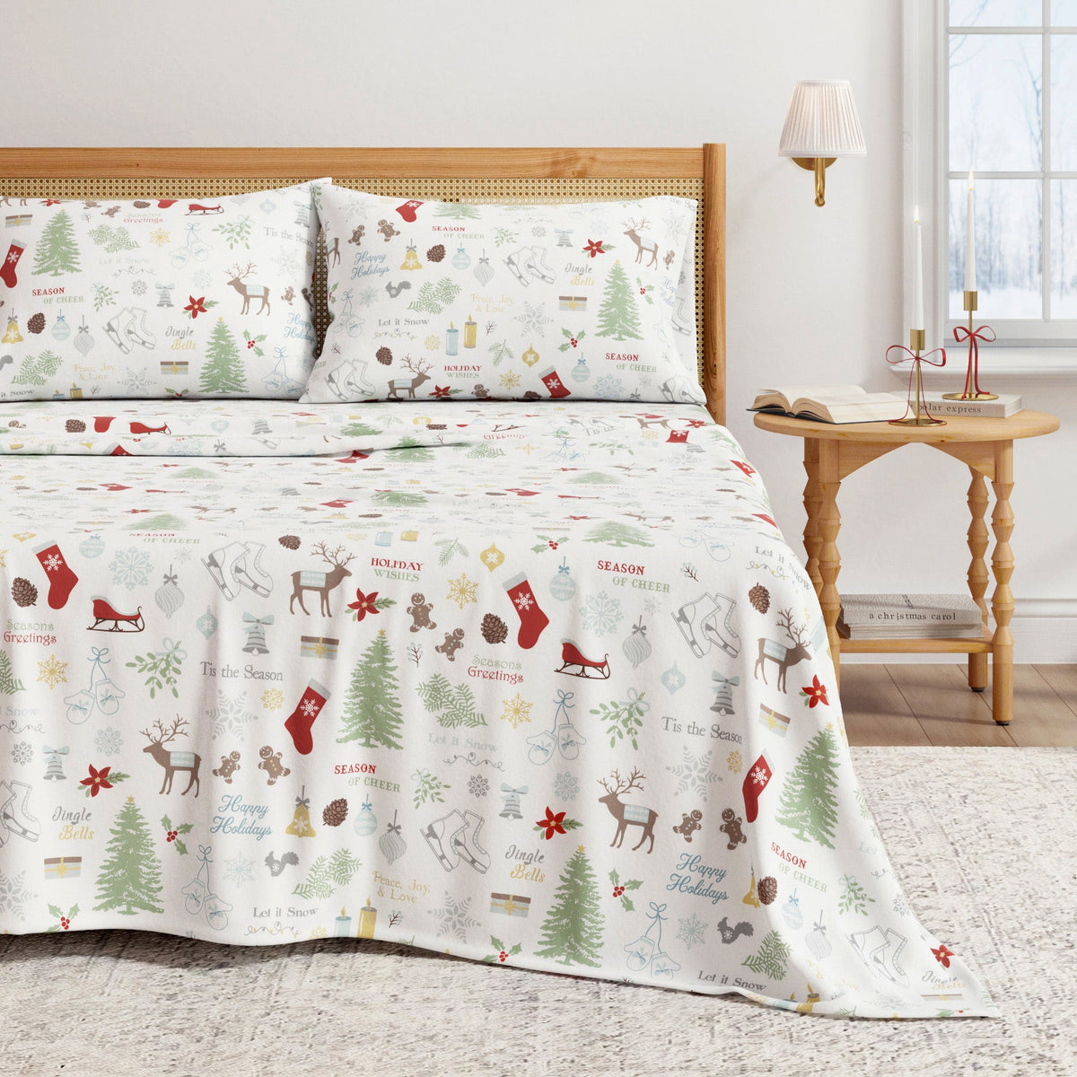 Whittaker Turkish Cotton Christmas Flannel Sheet Set