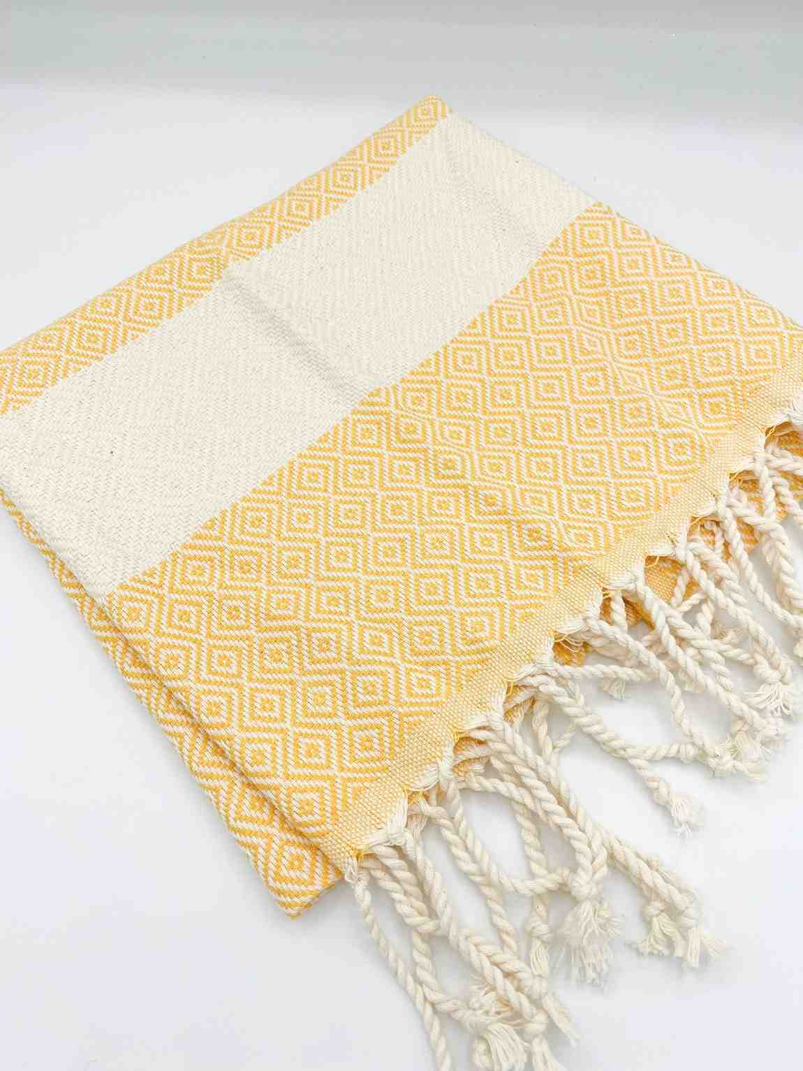 Yellow diamond hand towel product view