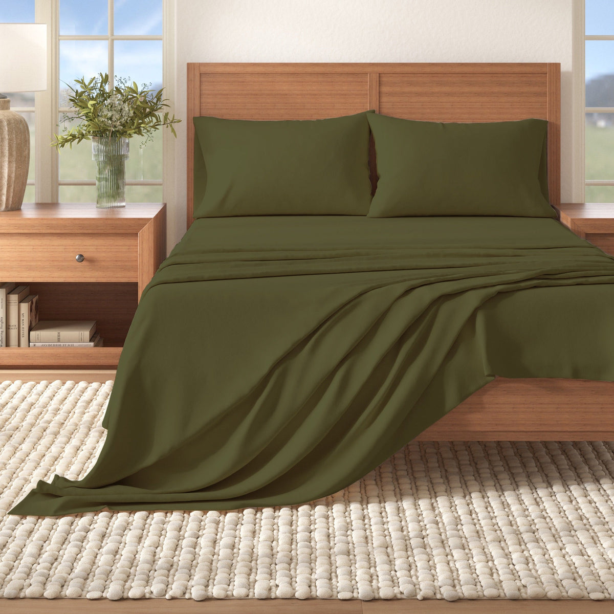 Nordic Solid Cotton Flannel Sheet Set