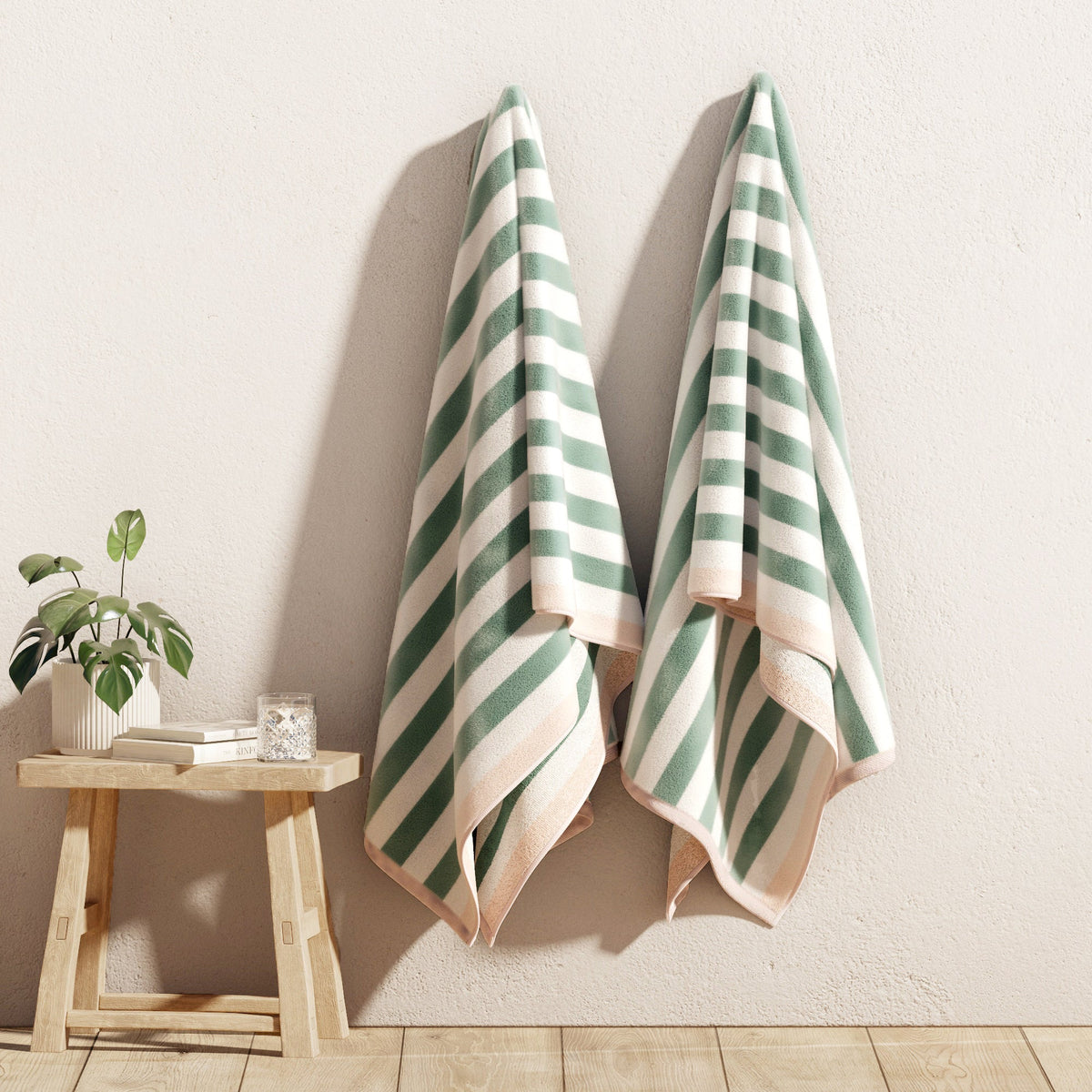 Santa Cruz Striped Cotton Velour Beach Towels